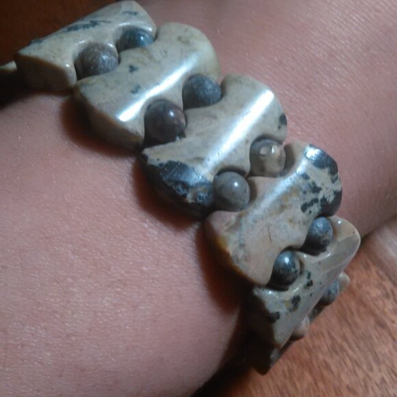 Yellow Turquoise Fancy Shape Stretch Bracelet - Picture 10 of 12